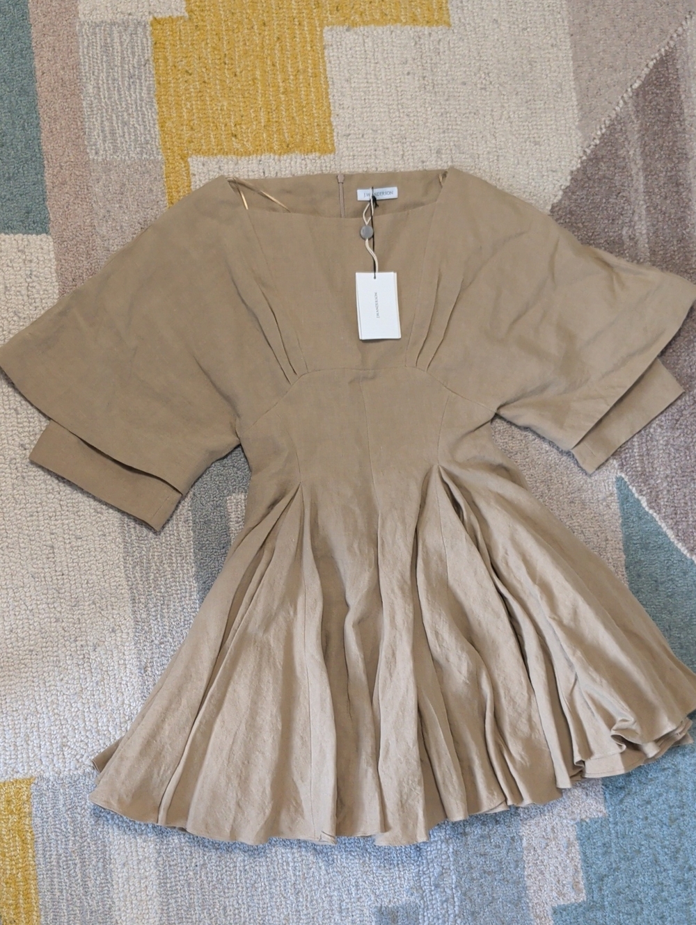 J.W. Anderson Taupe Fit-and-Flare Mini Dress